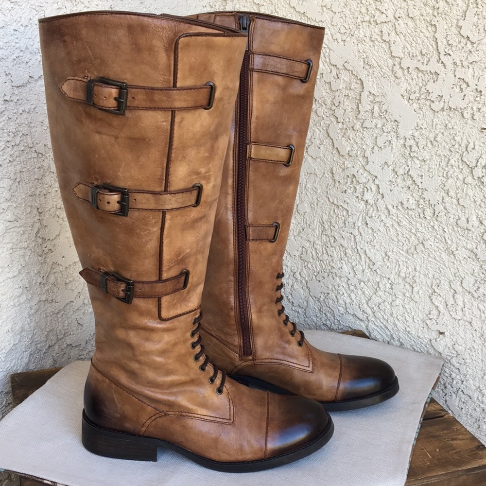 Vince Camuto Fenton Distressed Leather Boots 8.5 - Picture 3 of 16